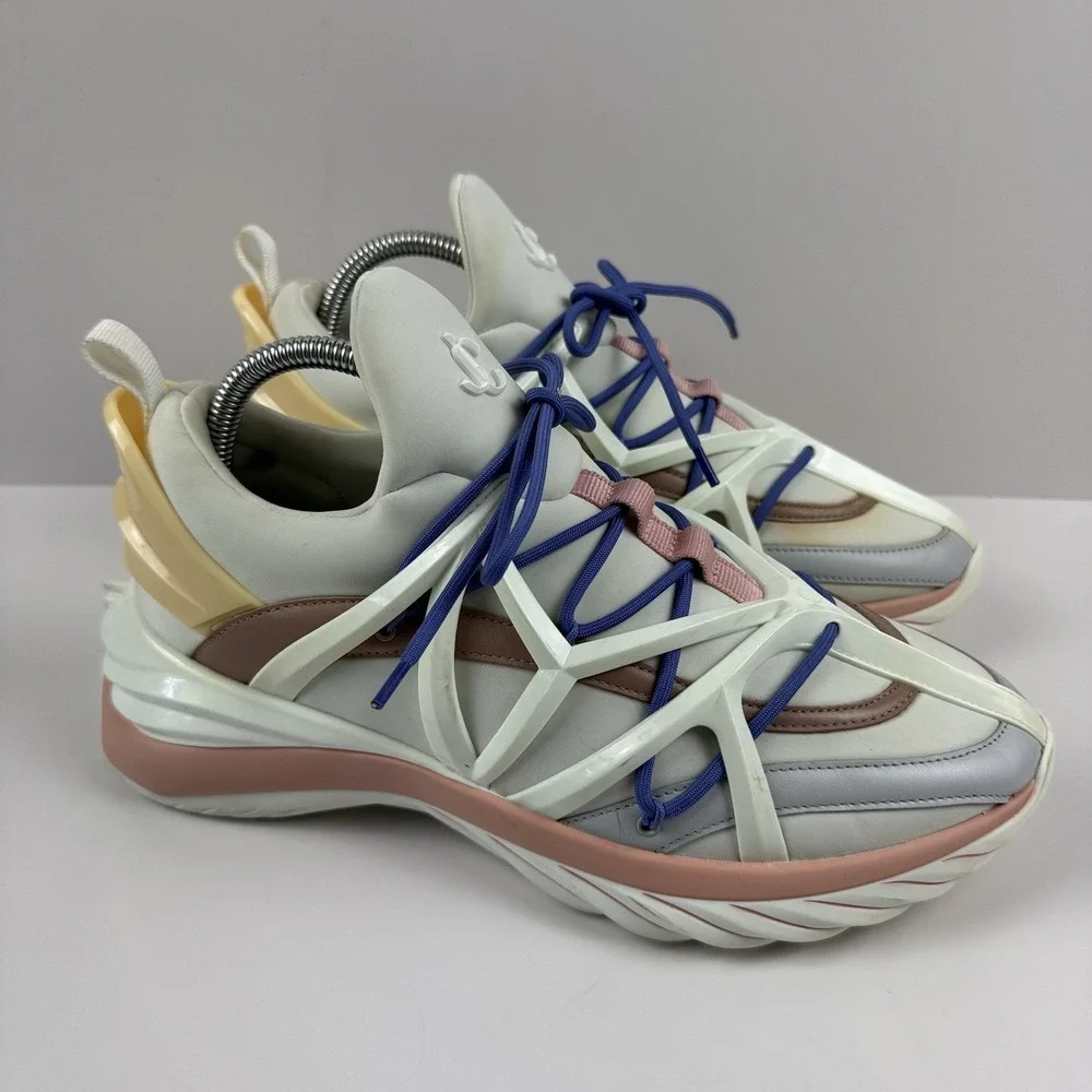Jimmy Choo Cosmos/F Neoprene Mesh Low-Top Trainers Sz EU 40 US 10